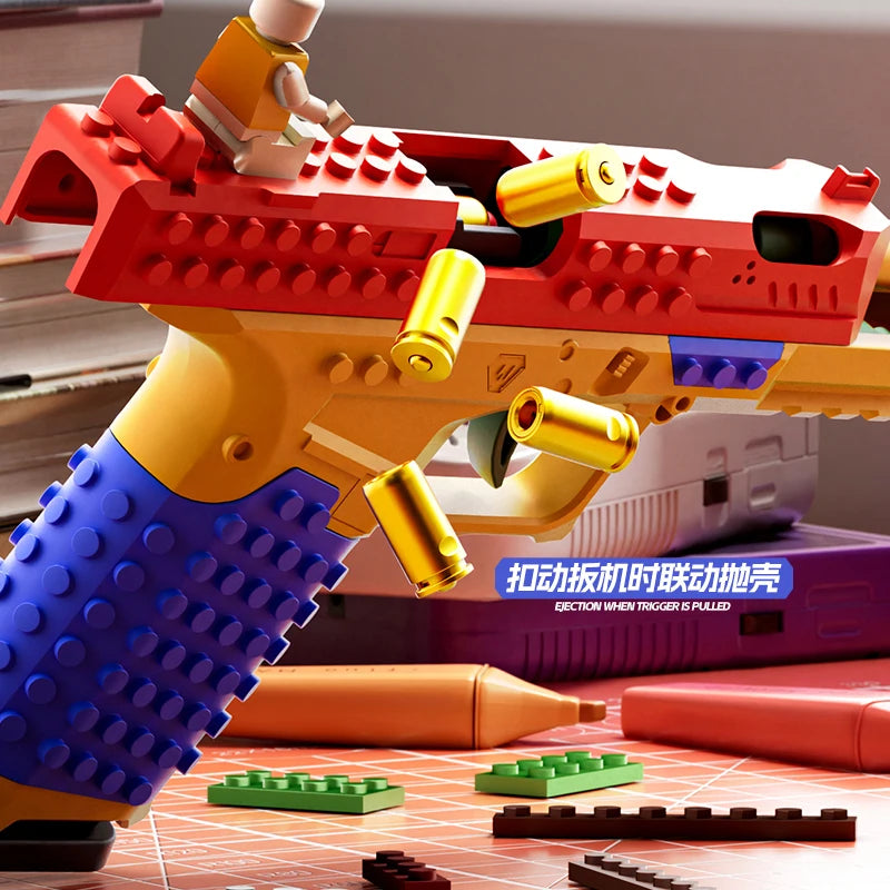 Buildable Brick-Style Action Pistol Toy Blaster