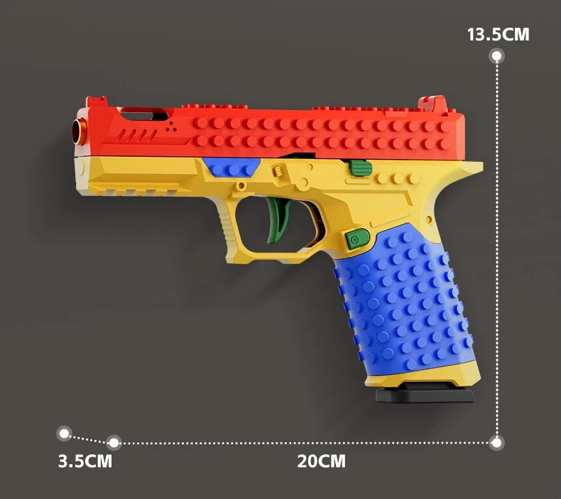 Buildable Brick-Style Action Pistol Toy Blaster