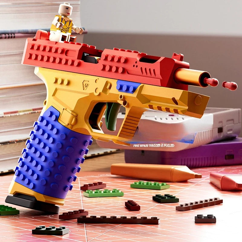 Buildable Brick-Style Action Pistol Toy Blaster