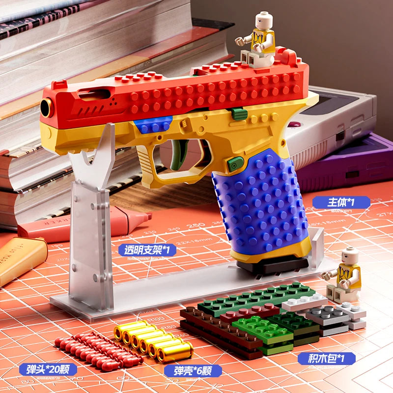 Buildable Brick-Style Action Pistol Toy Blaster