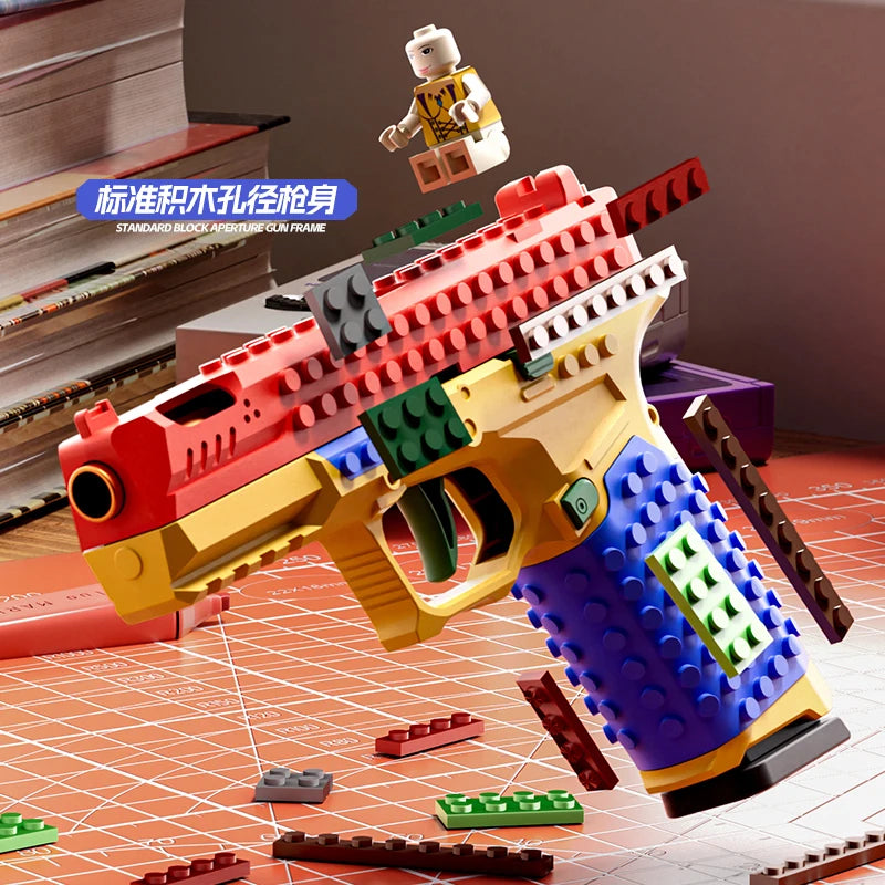 Buildable Brick-Style Action Pistol Toy Blaster