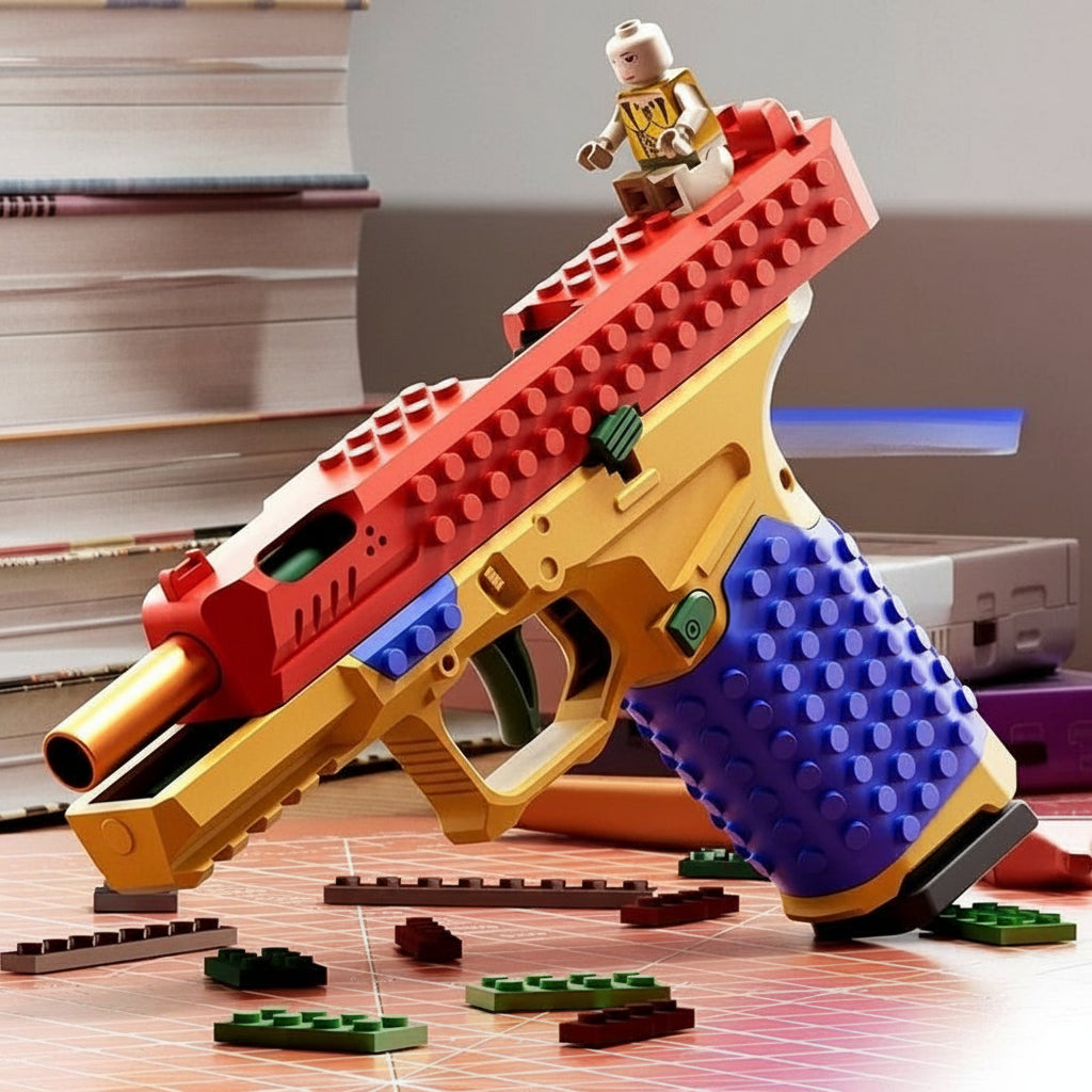 Buildable Brick-Style Action Pistol Toy Blaster